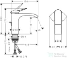 Hansgrohe VIVENIS 110 mosdó csaptelep, automata leeresztővel, matt fehér75020700