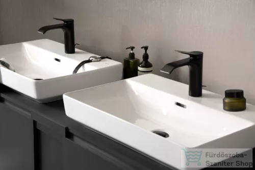 Hansgrohe VIVENIS 110 hidegindításos mosdó csaptelep automata leeresztővel, matt fekete 75023670