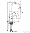 Hansgrohe VIVENIS 210 mosdó csaptelep, elforgatható kifolyóval, automata leeresztővel, króm 75030000