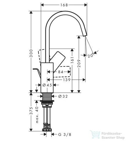 Hansgrohe VIVENIS 210 mosdó csaptelep, elforgatható kifolyóval, automata leeresztővel, króm 75030000