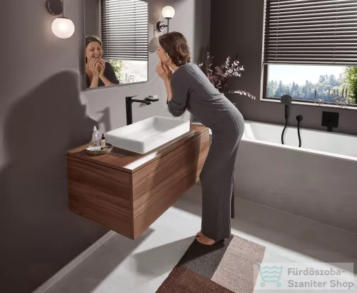 Hansgrohe VIVENIS 250 magasított mosdó csaptelep, automata leeresztővel, matt fekete 75040670