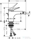 Hansgrohe VIVENIS bidé csaptelep, automata leeresztővel, matt fekete 75200670