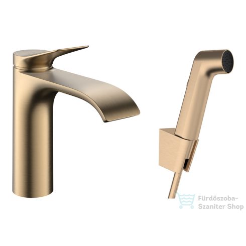 Hansgrohe VIVENIS mosdócsaptelep bidé zuhanyszettel,klik-klak leeresztővel, szálcsiszolt bronz 75210140