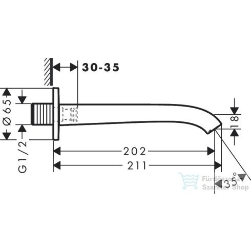 Hansgrohe VIVENIS kádkifolyó 202 mm, szálcsiszolt fekete króm 75410340