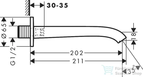 Hansgrohe VIVENIS kádkifolyó 202 mm,matt fehér 75410700
