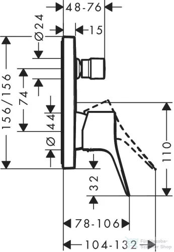 Hansgrohe VIVENIS falsík alatti kád /zuhany csaptelep, szálcsiszolt bronz 75415140