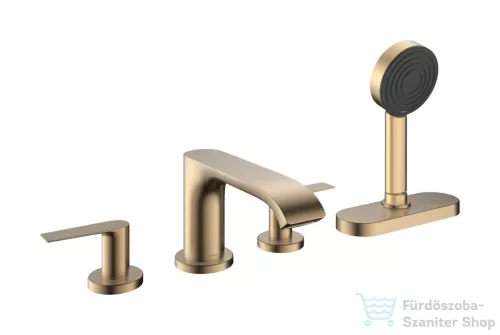 Hansgrohe VIVENIS 4 üléses kádtöltő csaptelep alaptest nélkül, sBox-szal, szálcsiszolt bronz 75444140