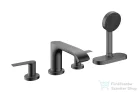 Hansgrohe VIVENIS 4 üléses kádtöltő csaptelep alaptest nélkül, sBox-szal, szálcsiszolt fekete króm 75444340