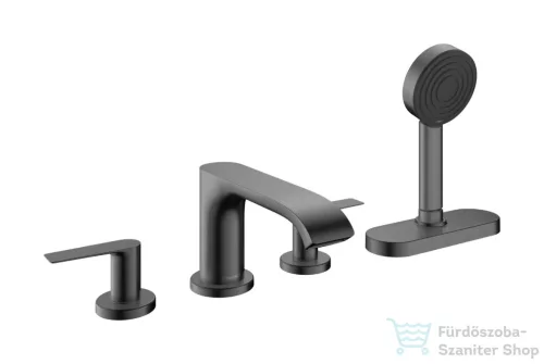 Hansgrohe VIVENIS 4 üléses kádtöltő csaptelep alaptest nélkül, sBox-szal, szálcsiszolt fekete króm 75444340