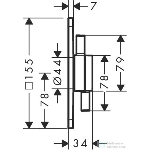 Hansgrohe DuoTurn Q 1 funkciós falsík alatti kád /zuhany csaptelep belső egység nélkül,króm 75614000
