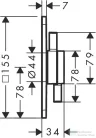 Hansgrohe DuoTurn Q 1 funkciós falsík alatti kád /zuhany csaptelep belső egység nélkül,matt fekete 75614670