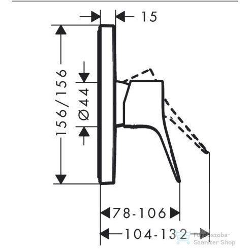 Hansgrohe VIVENIS falsík alatti kád / zuhany csaptelep, szálcsiszolt bronz 75615140
