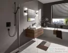 Hansgrohe VIVENIS falsík alatti kád / zuhany csaptelep, matt fekete 75615670