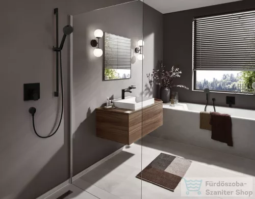 Hansgrohe VIVENIS falsík alatti kád / zuhany csaptelep, matt fekete 75615670