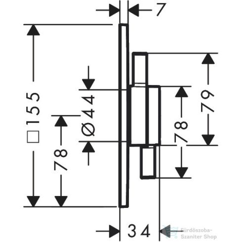 Hansgrohe DuoTurn E 1 funkciós falsík alatti kád /zuhany csaptelep belső egység nélkül,szálcsiszolt bronz 75617140