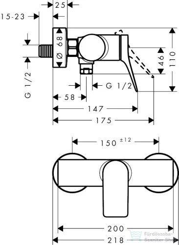 Hansgrohe VIVENIS  zuhany csaptelep zuhanyszett nélkül, szálcsiszolt bronz 75623140