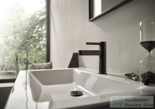 Hansgrohe FINORIS 100 hidegindításos mosdó csaptelep click-clack leeresztővel, szálcsiszolt fekete króm 76012340