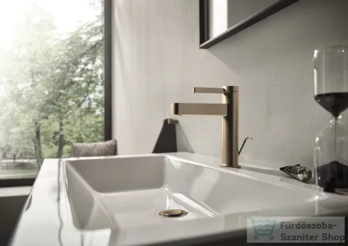 Hansgrohe FINORIS 110 hidegindításos mosdó csaptelep automata leeresztővel, szálcsiszolt bronz 76025140