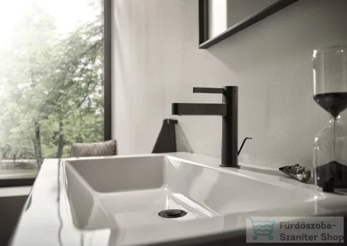 Hansgrohe FINORIS 110 hidegindításos mosdó csaptelep automata leeresztővel, szálcsiszolt fekete króm 76025340
