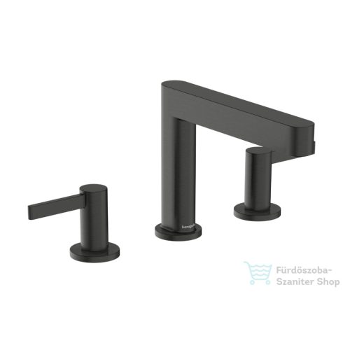 Hansgrohe FINORIS 110 3 üléses mosdó csaptelep click-clack leeresztővel, szálcsiszolt fekete króm 76033340