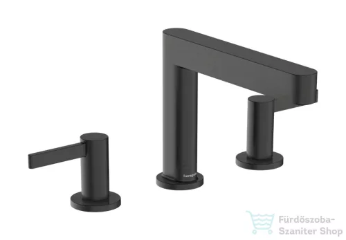 Hansgrohe FINORIS 110 3 üléses mosdó csaptelep click-clack leeresztővel, szálcsiszolt fekete króm 76033340