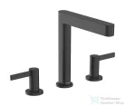 Hansgrohe FINORIS 160 3 üléses mosdó csaptelep click-clack leeresztővel, szálcsiszolt fekete króm 76034340