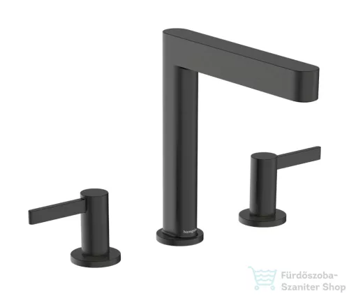 Hansgrohe FINORIS 160 3 üléses mosdó csaptelep click-clack leeresztővel, szálcsiszolt fekete króm 76034340