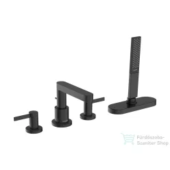   Hansgrohe FINORIS 4 üléses kádperemre szerelhető kád csaptelep, szálcsiszolt fekete króm 76444340