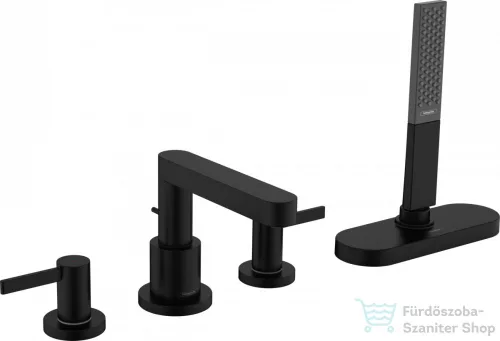 Hansgrohe FINORIS 4 üléses kádperemre szerelhető kád csaptelep, matt fekete 76444670