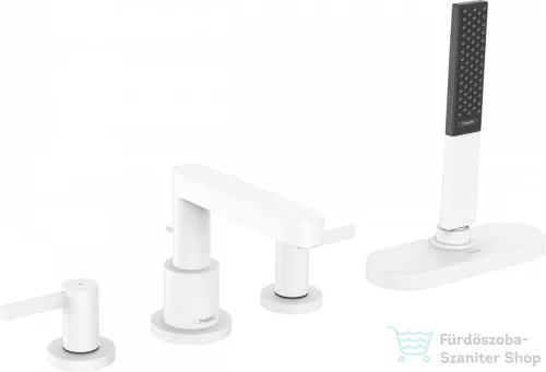 Hansgrohe FINORIS 4 üléses kádperemre szerelhető kád csaptelep, matt fehér 76444700