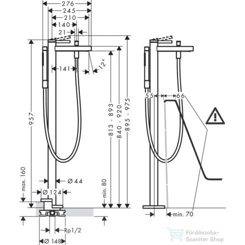 Hansgrohe FINORIS Egykaros szabadonálló kádcsaptelep, króm 76445000