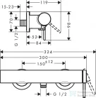 Hansgrohe FINORIS zuhany csaptelep, zuhanyszett nélkül, matt fekete 76620670