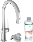 Hansgrohe AQUITTURA M91 vízszűrős mosogató csaptelep 210, kihúzható zuhanyfejjel, 1jet, sBox, indulókészlet, króm 76800000
