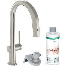   Hansgrohe AQUITTURA M91 vízszűrős mosogató csaptelep 210, kihúzható zuhanyfejjel, 1jet, sBox, indulókészlet, nemesacél felület 76800800