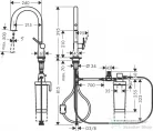 Hansgrohe AQUITTURA M91 vízszűrős konyhai csaptelep 210, kihúzható zuhanyfejjel, 1jet, indulókészlettel,króm 76801000