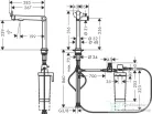 Hansgrohe AQUITTURA M91 vízszűrős mosogató csaptelep 240, 1jet, indulókészlet, króm 76802000
