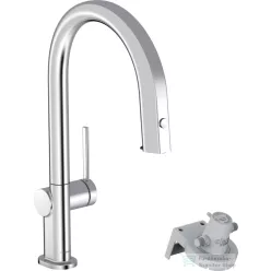   Hansgrohe AQUITTURA M91 vízszűrős mosogató csaptelep 210, kihúzható zuhanyfejjel, 1jet, króm 76803000