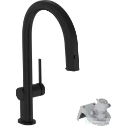   Hansgrohe AQUITTURA M91 vízszűrős mosogató csaptelep 210, kihúzható zuhanyfejjel, 1jet, matt fekete 76803670