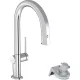 Hansgrohe AQUITTURA M91 vízszűrős mosogató csaptelep 210, kihúzható zuhanyfejjel, 1jet, nemesacél felület 76803800