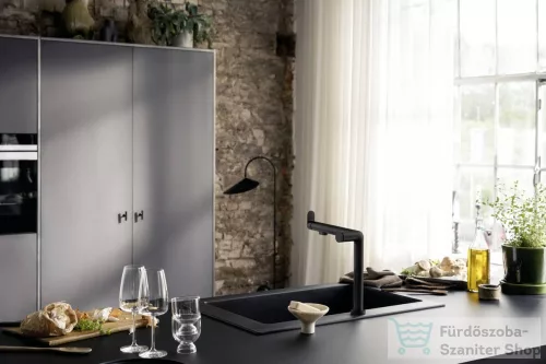 Hansgrohe AQUITTURA M91 vízszűrős mosogató csaptelep 240, 1jet, matt fekete 76804670