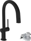 Hansgrohe AQUITTURA M91 vízszűrős mosogató csaptelep 210, kihúzható zuhanyfejjel, 1jet, sBox, matt fekete 76826670