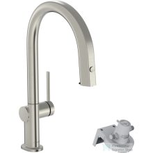   Hansgrohe AQUITTURA M91 vízszűrős mosogató csaptelep 210, kihúzható zuhanyfejjel, 1jet, sBox, nemesacél 76826800