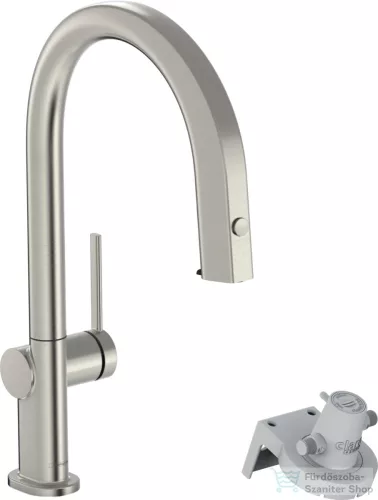 Hansgrohe AQUITTURA M91 vízszűrős mosogató csaptelep 210, kihúzható zuhanyfejjel, 1jet, sBox, nemesacél 76826800