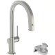 Hansgrohe AQUITTURA M91 vízszűrős mosogató csaptelep 210, kihúzható zuhanyfejjel, 1jet, sBox, nemesacél 76826800