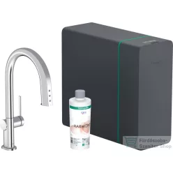   Hansgrohe Aqittura M91 210 mosogató csaptelep és szóda készítő kihúzható zuhanyfejjel,1 jet,sBox,króm 76836000
