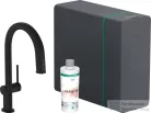 Hansgrohe Aqittura M91 210 mosogató csaptelep és szóda készítő kihúzható zuhanyfejjel,1 jet,sBox,matt fekete 76836670