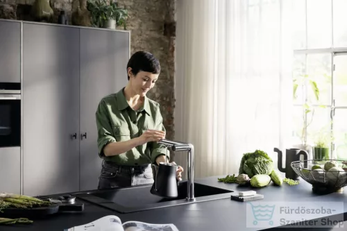 Hansgrohe AQUITTURA M91 vízszűrős mosogató csaptelep és szódakészítő rendszer 240, 1jet, sBox, króm 76837000