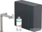 Hansgrohe AQUITTURA M91 vízszűrős mosogató csaptelep és szódakészítő rendszer 240, 1jet, sBox, rozsdamentes acél hatású 76837800