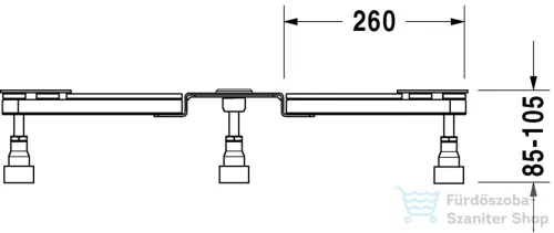 Duravit Accessories tartóláb akril zuhanytálcához,100 cm alatti mérethez,790101000000000