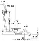 Duravit D-Code le- és túlfolyógarnitúra, króm 790225000001000 ( 790225 )